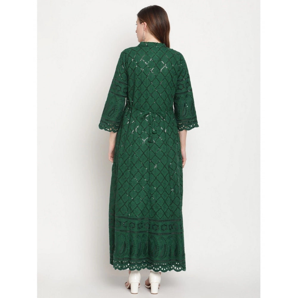Ranili Casual 3/4th Sleeve Embroidered Cotton Kurti