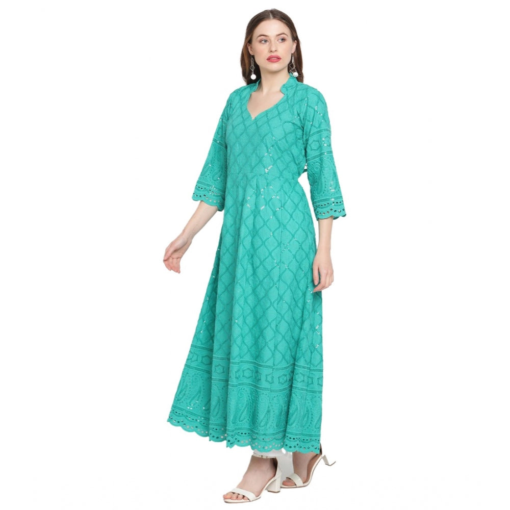 Ranili Casual 3/4th Sleeve Embroidered Cotton Kurti