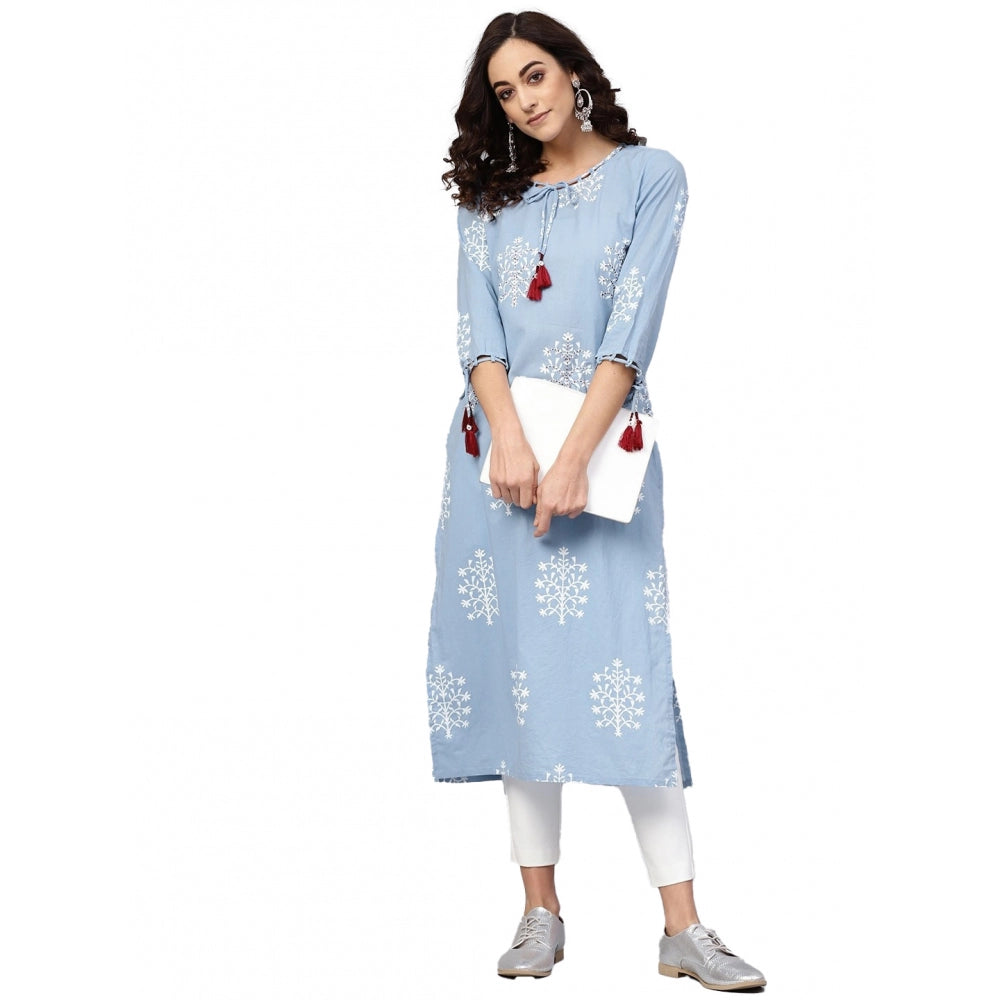 Ranili Casual 3/4 Th Sleeve Embroidery Cambric Cotton Kurti