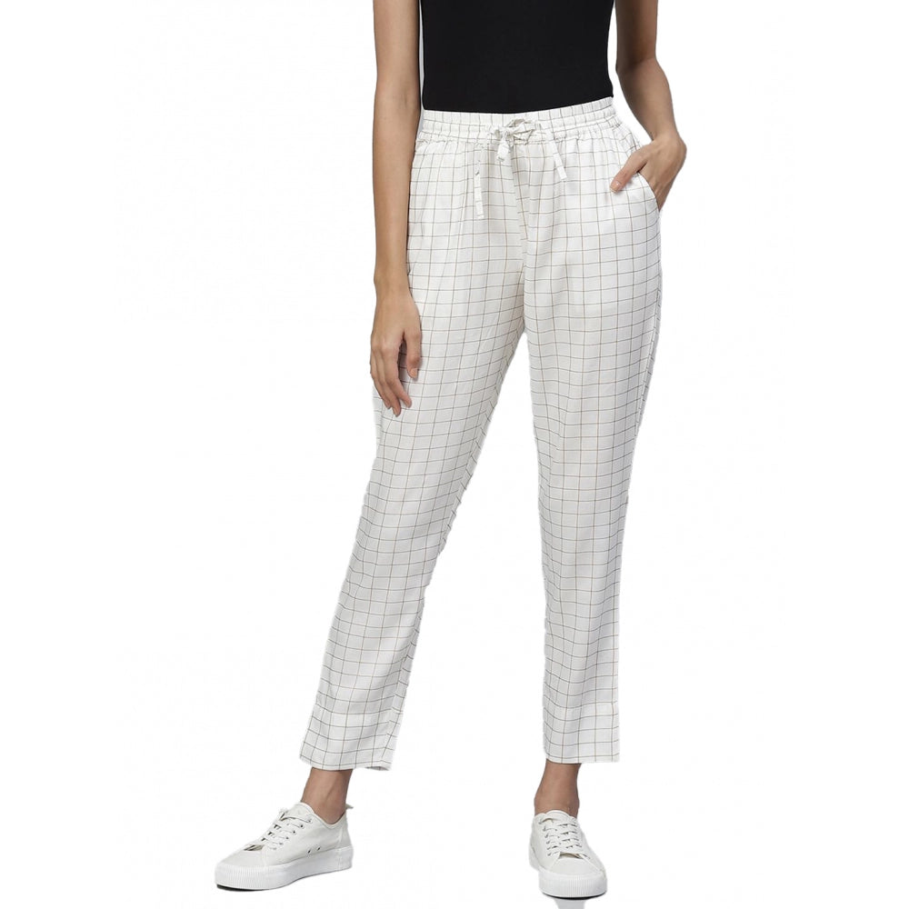 Ranili Casual Checked Rayon Trouser Pant