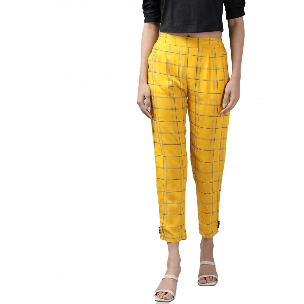 Ranili Casual Checked Rayon Trouser Pant