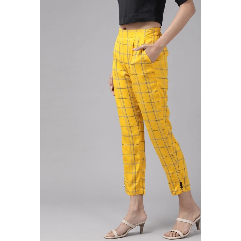 Ranili Casual Checked Rayon Trouser Pant