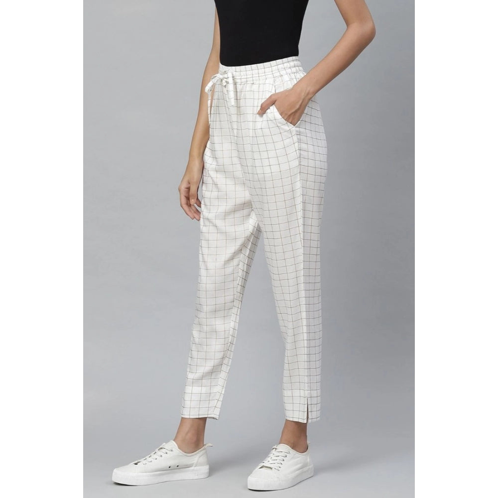 Ranili Casual Checked Rayon Trouser Pant