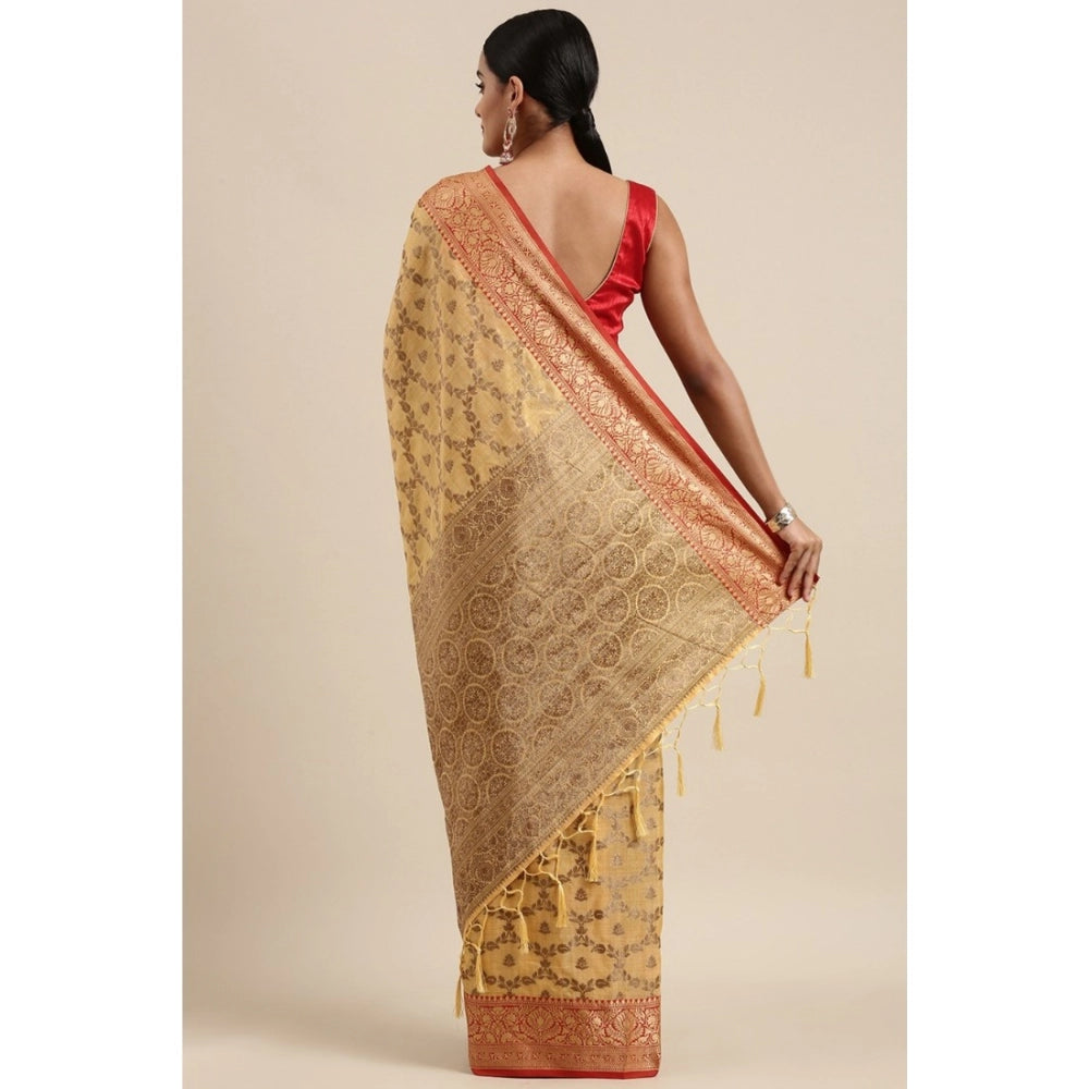 Ranili chanderi Cotton Printed Saree With Unstitched Blouse