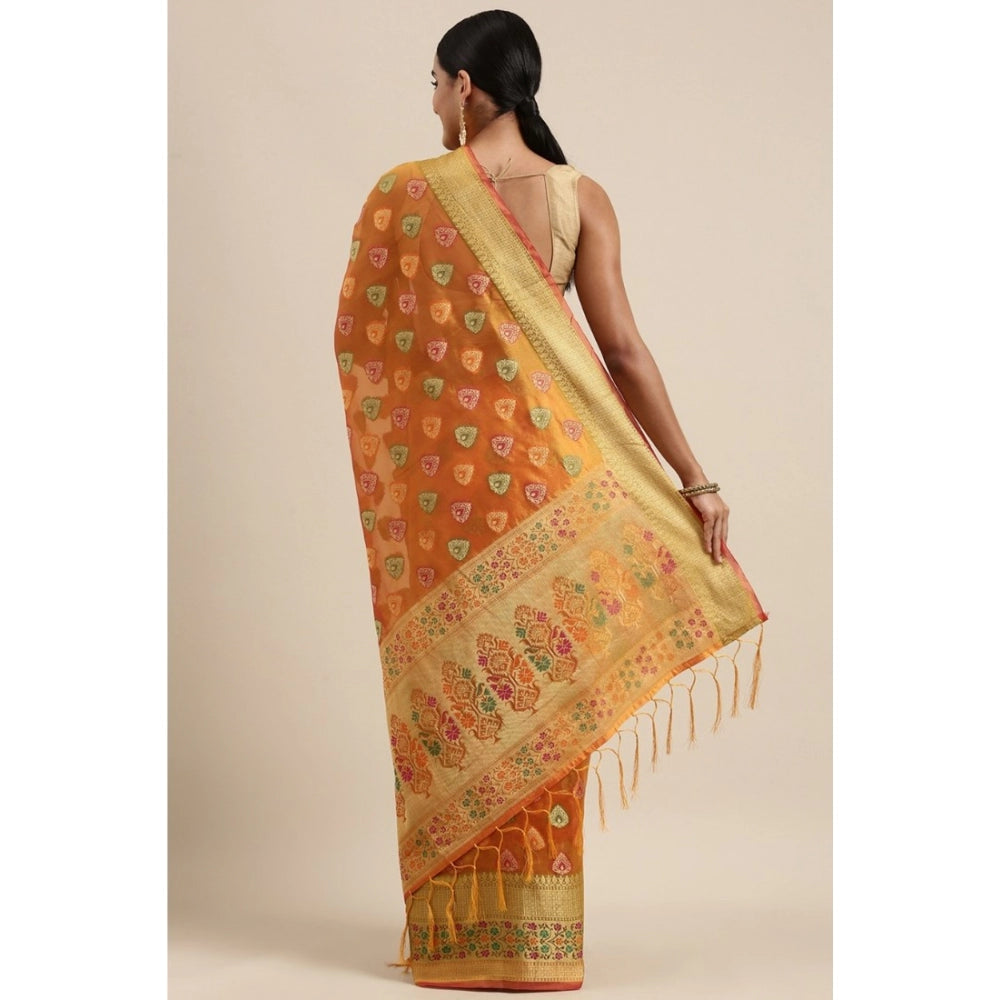Ranili organza Printed Saree With Unstitched Blouse