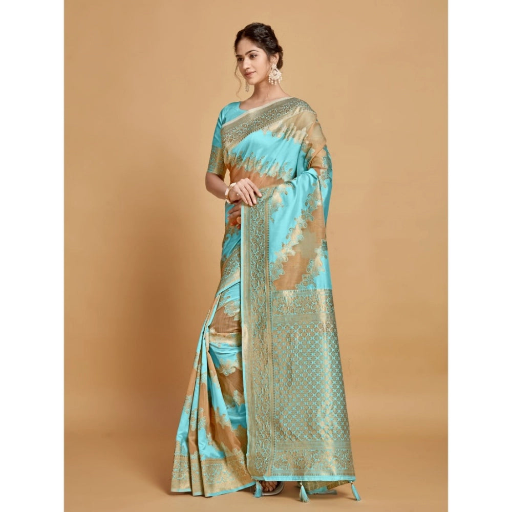 Ranili linen Printed Saree With Unstitched Blouse