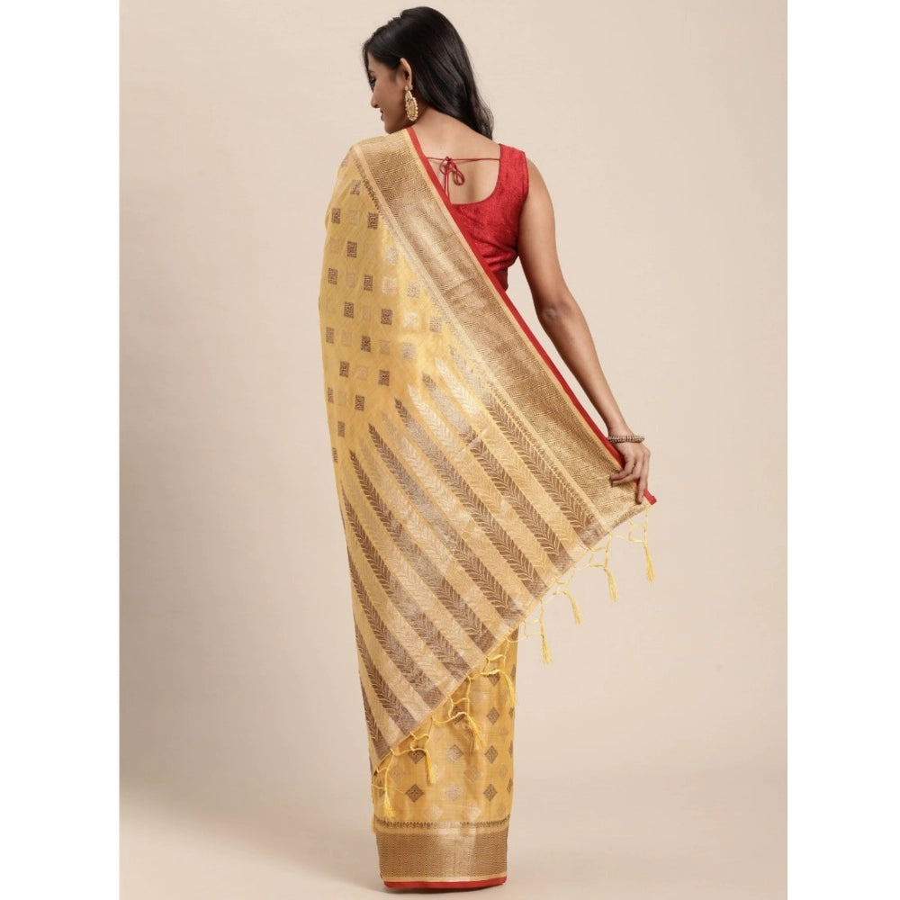 Ranili chanderi Cotton Printed Saree With Unstitched Blouse