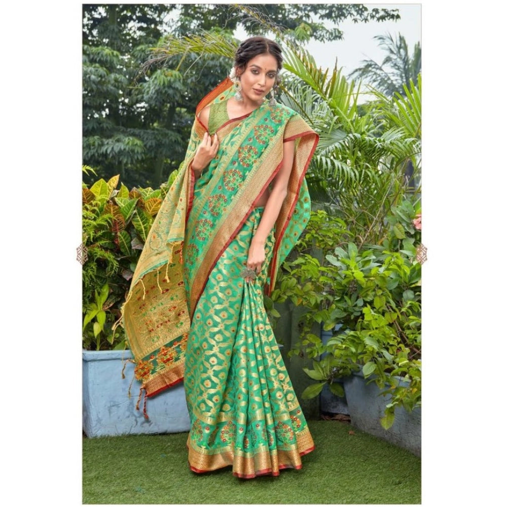 Ranili organza Printed Saree With Unstitched Blouse