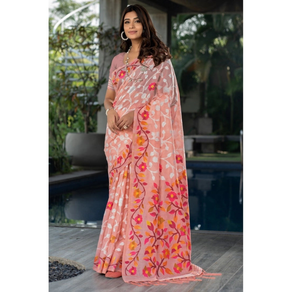 Ranili cotton Printed Saree With Unstitched Blouse