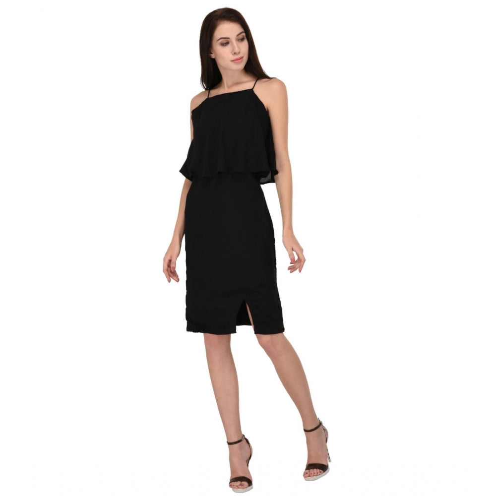 Ranili Cotton Blend Solid Sleeveless Dress