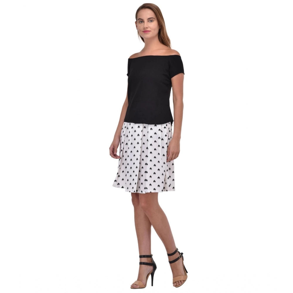 Ranili Cotton Blend Solid Short Sleeves Dress