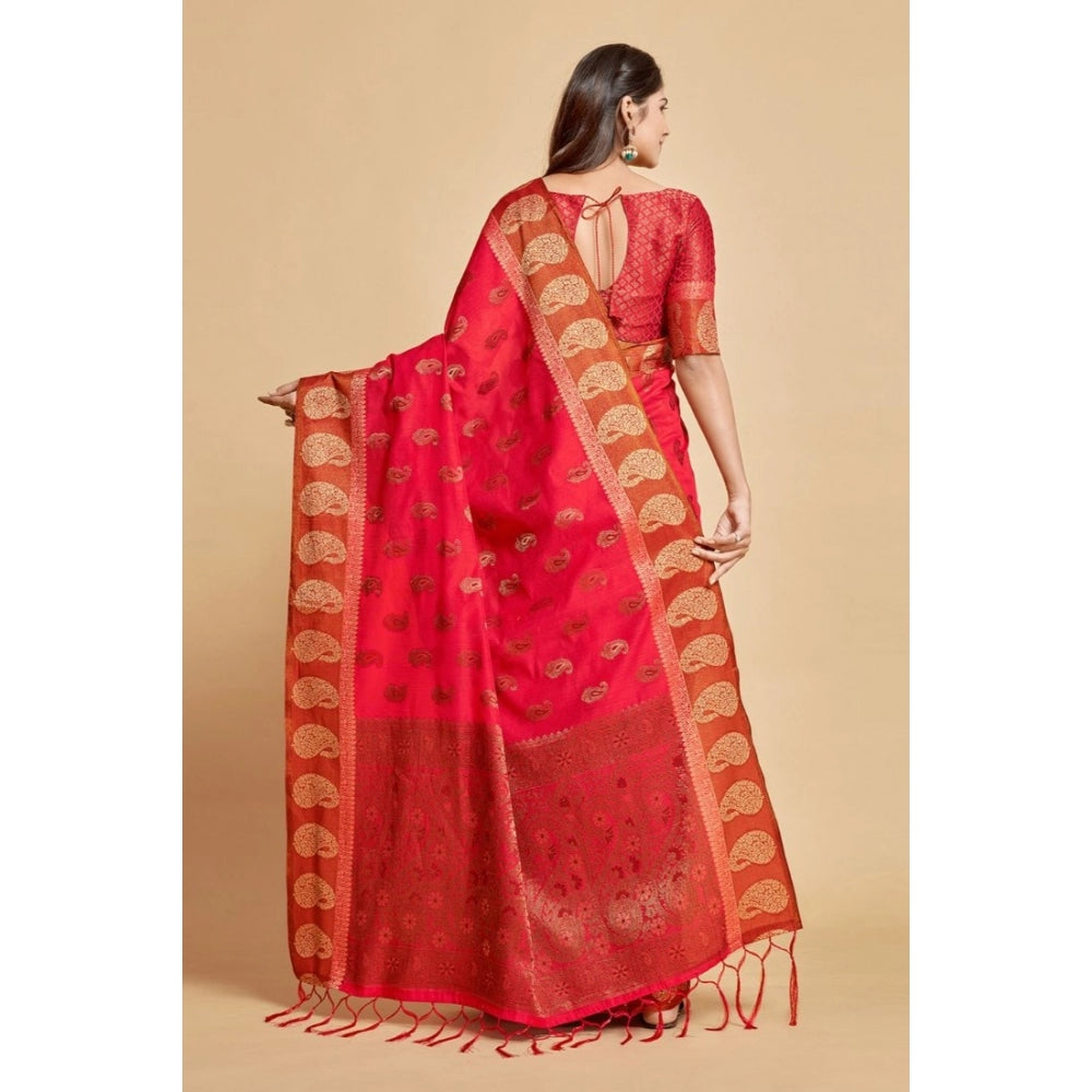 Ranili chanderi Cotton Printed Saree With Unstitched Blouse