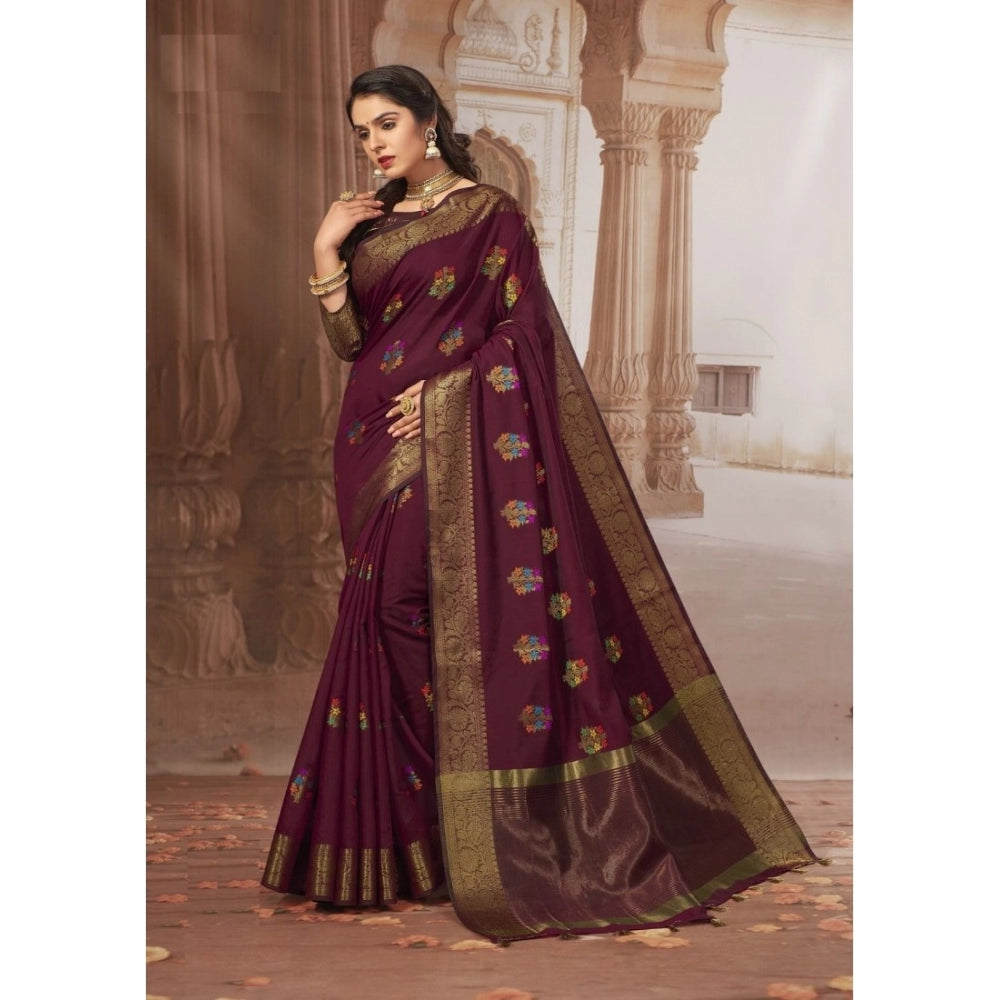 Ranili chanderi Cotton Printed Saree With Unstitched Blouse