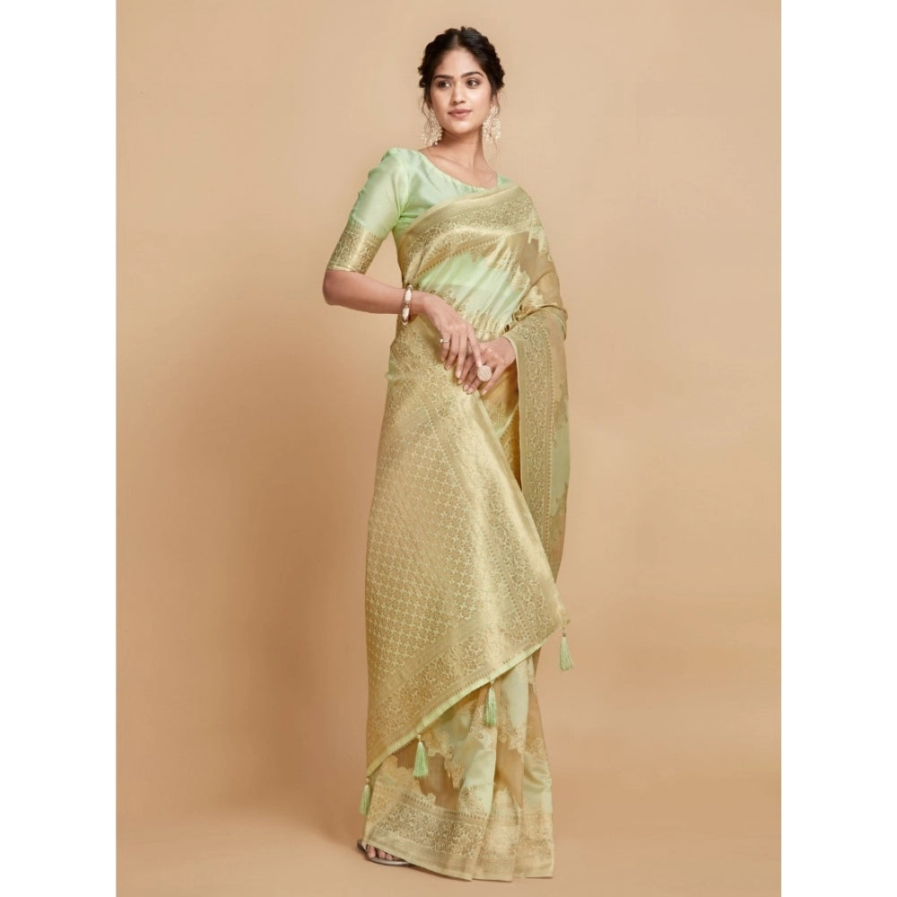 Ranili linen Printed Saree With Unstitched Blouse