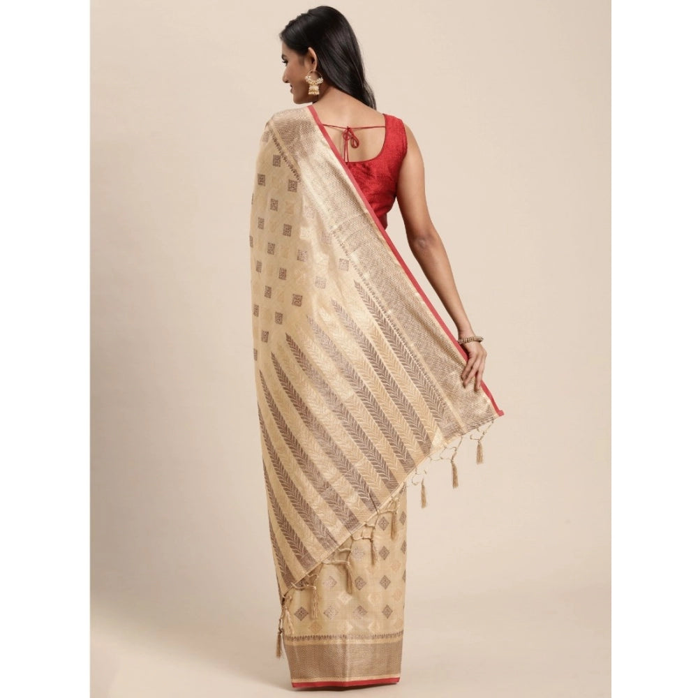 Ranili chanderi Cotton Printed Saree With Unstitched Blouse