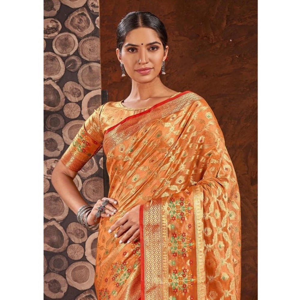 Ranili organza Printed Saree With Unstitched Blouse