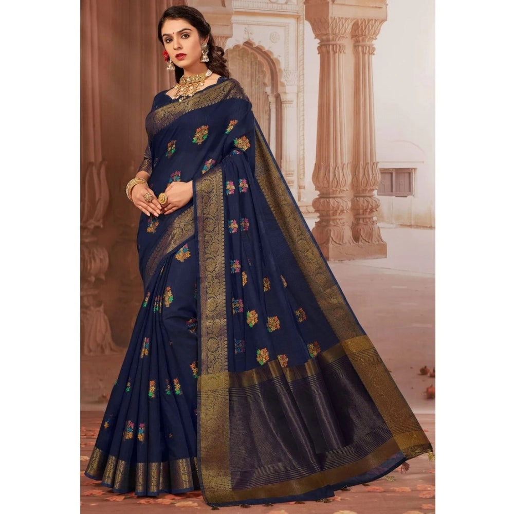 Ranili chanderi Cotton Printed Saree With Unstitched Blouse