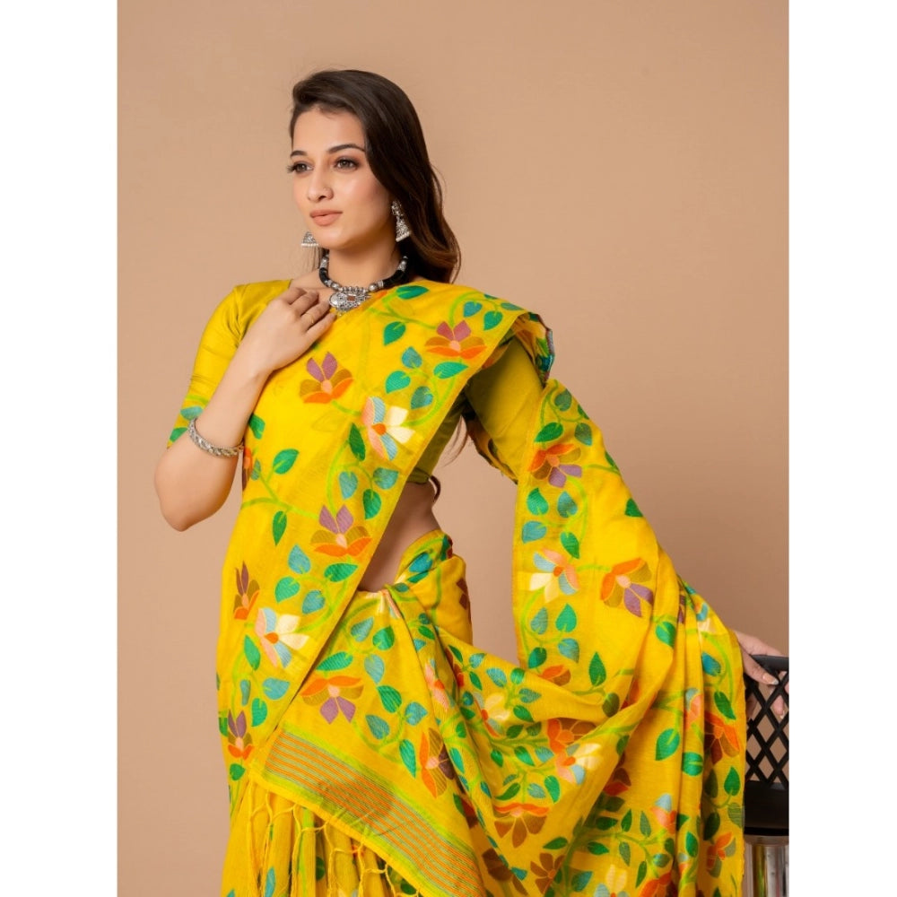 Ranili cotton Printed Saree With Unstitched Blouse