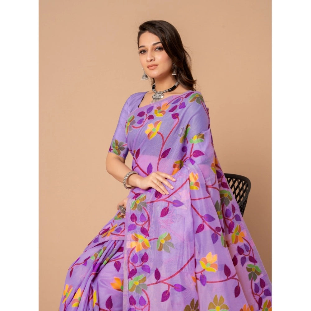 Ranili cotton Printed Saree With Unstitched Blouse