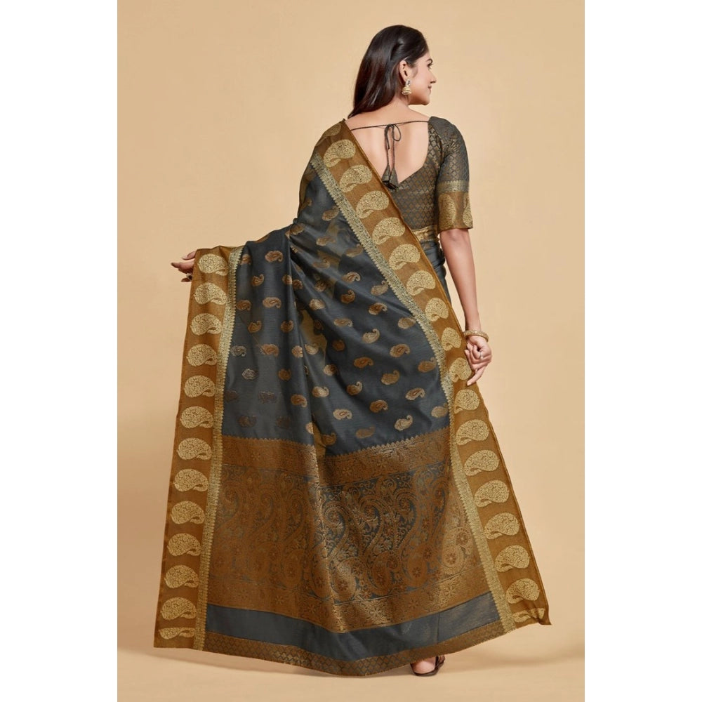Ranili chanderi Cotton Printed Saree With Unstitched Blouse