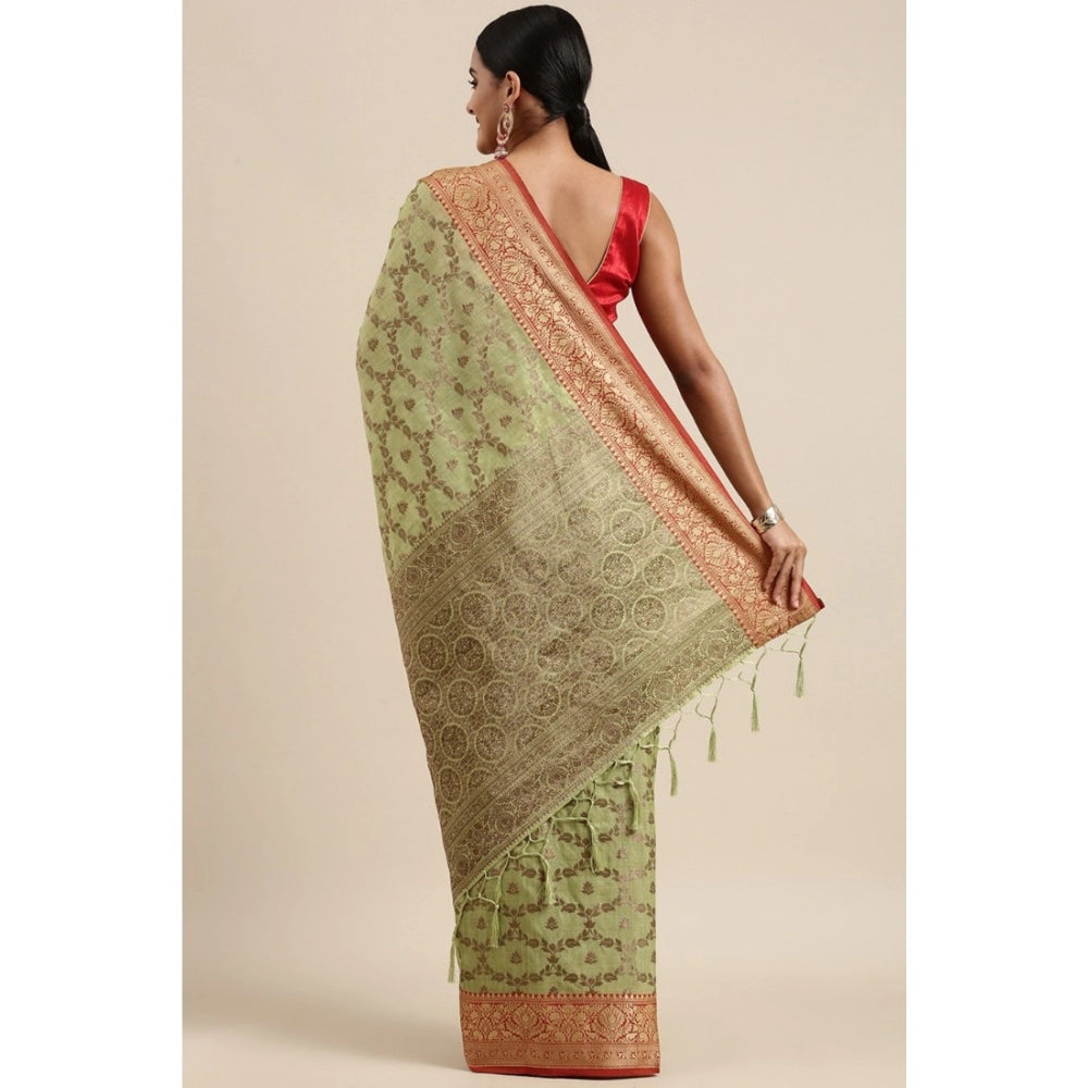 Ranili chanderi Cotton Printed Saree With Unstitched Blouse