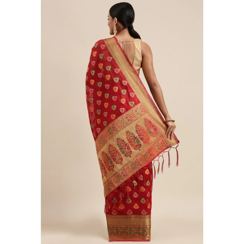 Ranili organza Printed Saree With Unstitched Blouse
