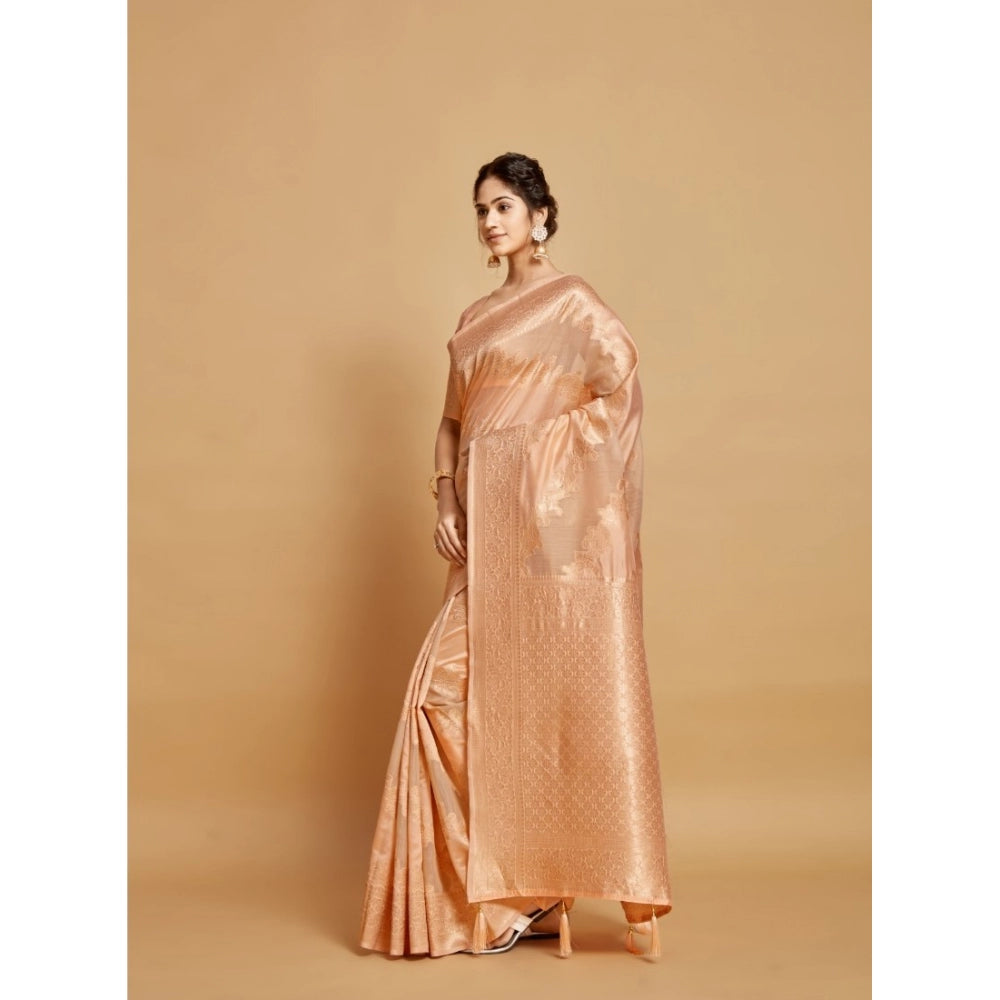 Ranili linen Printed Saree With Unstitched Blouse