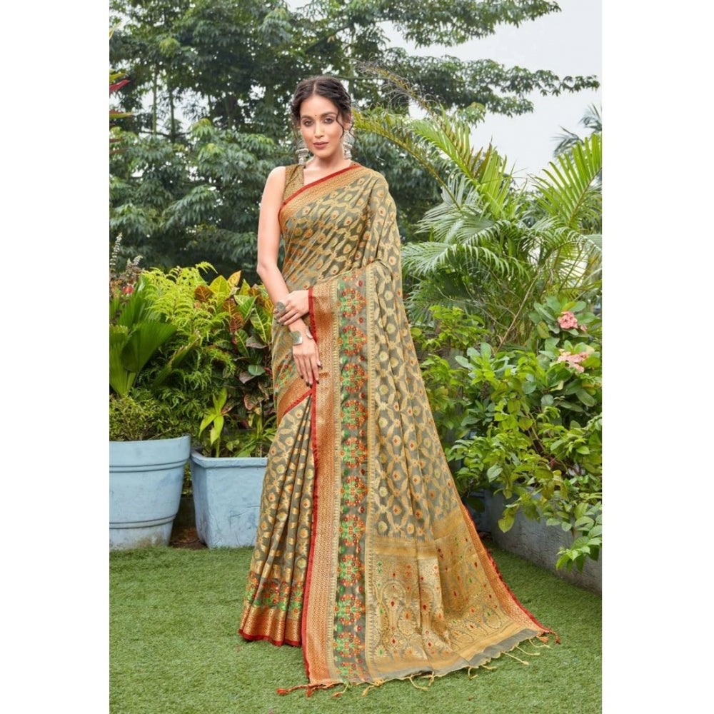 Ranili organza Printed Saree With Unstitched Blouse