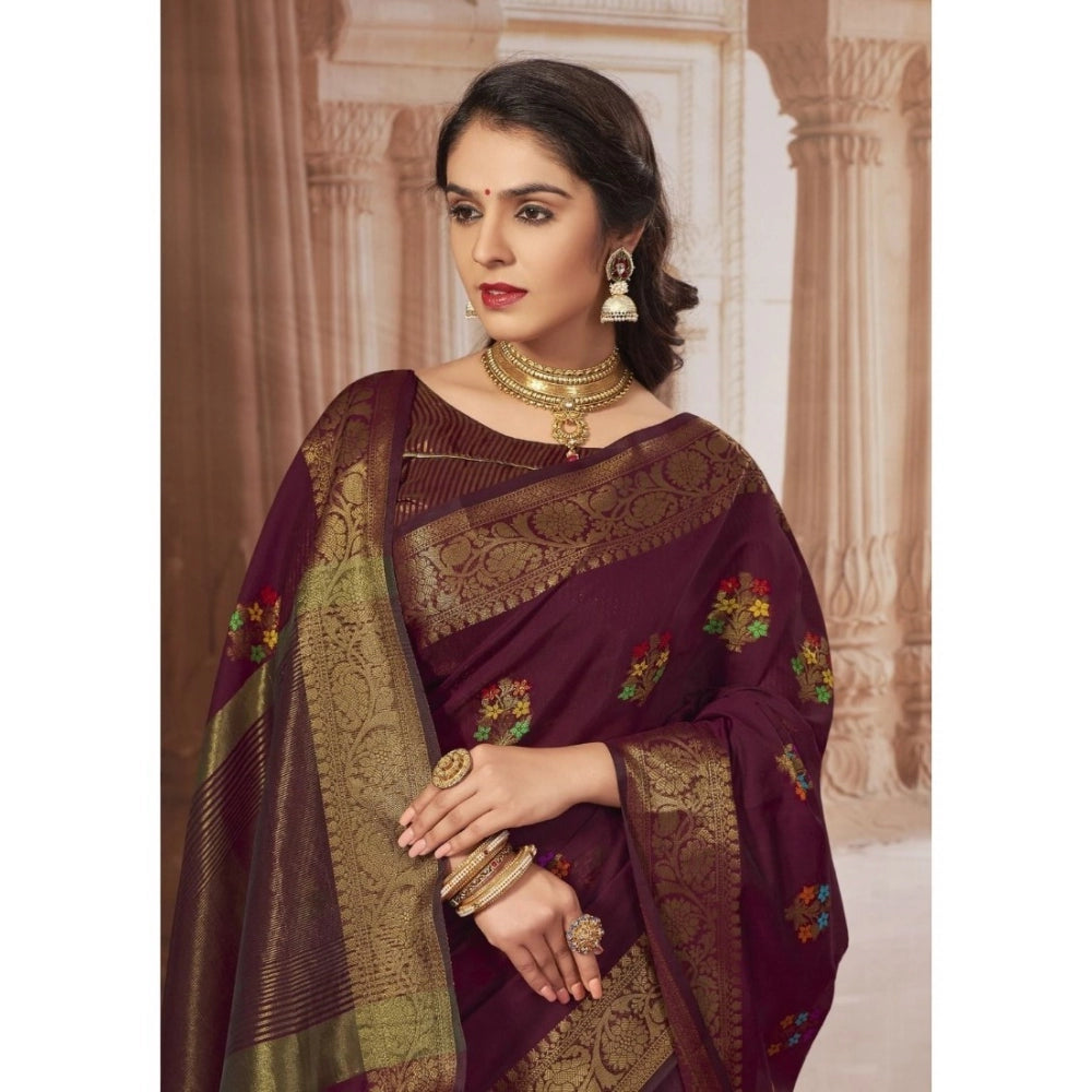 Ranili chanderi Cotton Printed Saree With Unstitched Blouse