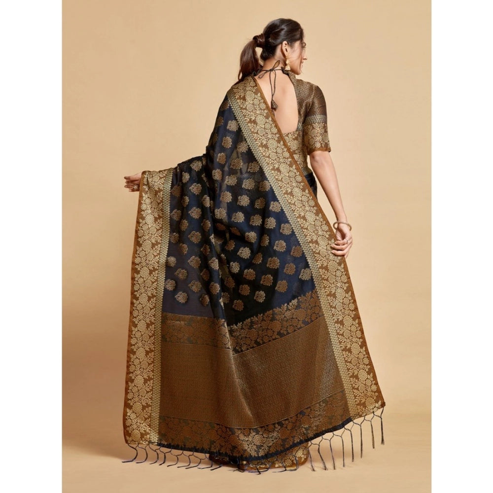 Ranili chanderi Cotton Printed Saree With Unstitched Blouse