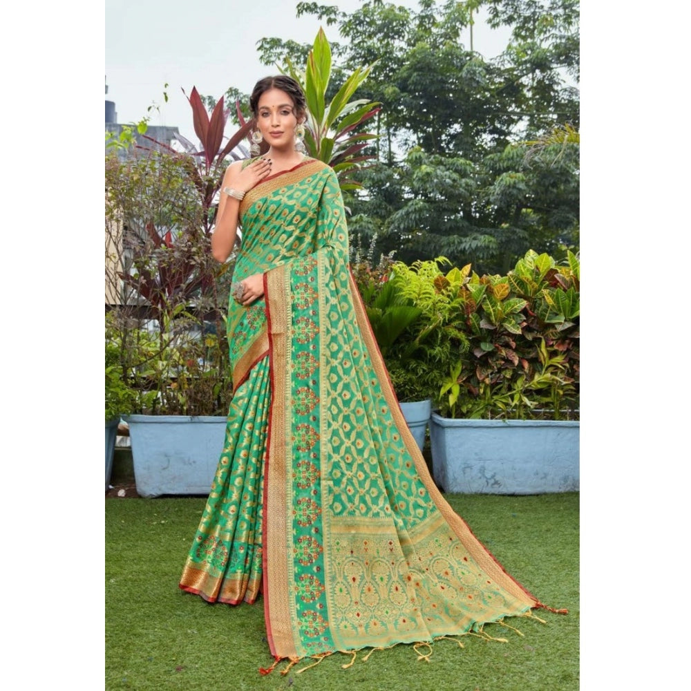 Ranili organza Printed Saree With Unstitched Blouse