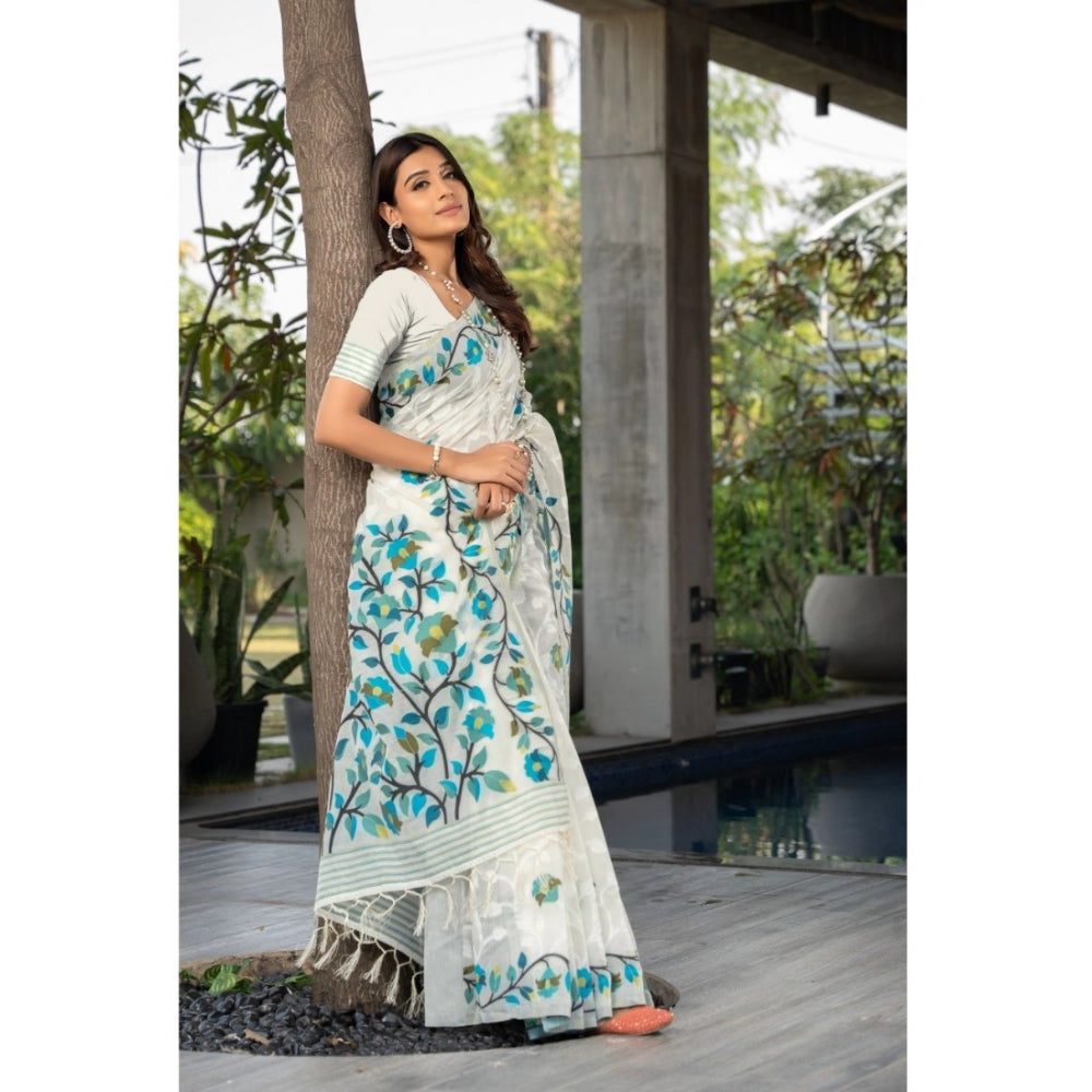 Ranili cotton Printed Saree With Unstitched Blouse