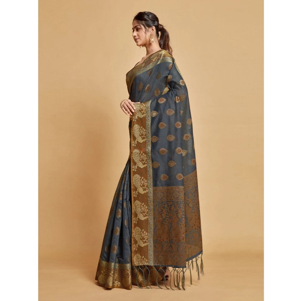 Ranili organza Printed Saree With Unstitched Blouse