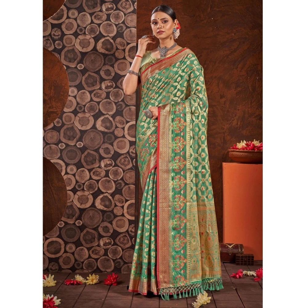 Ranili organza Printed Saree With Unstitched Blouse