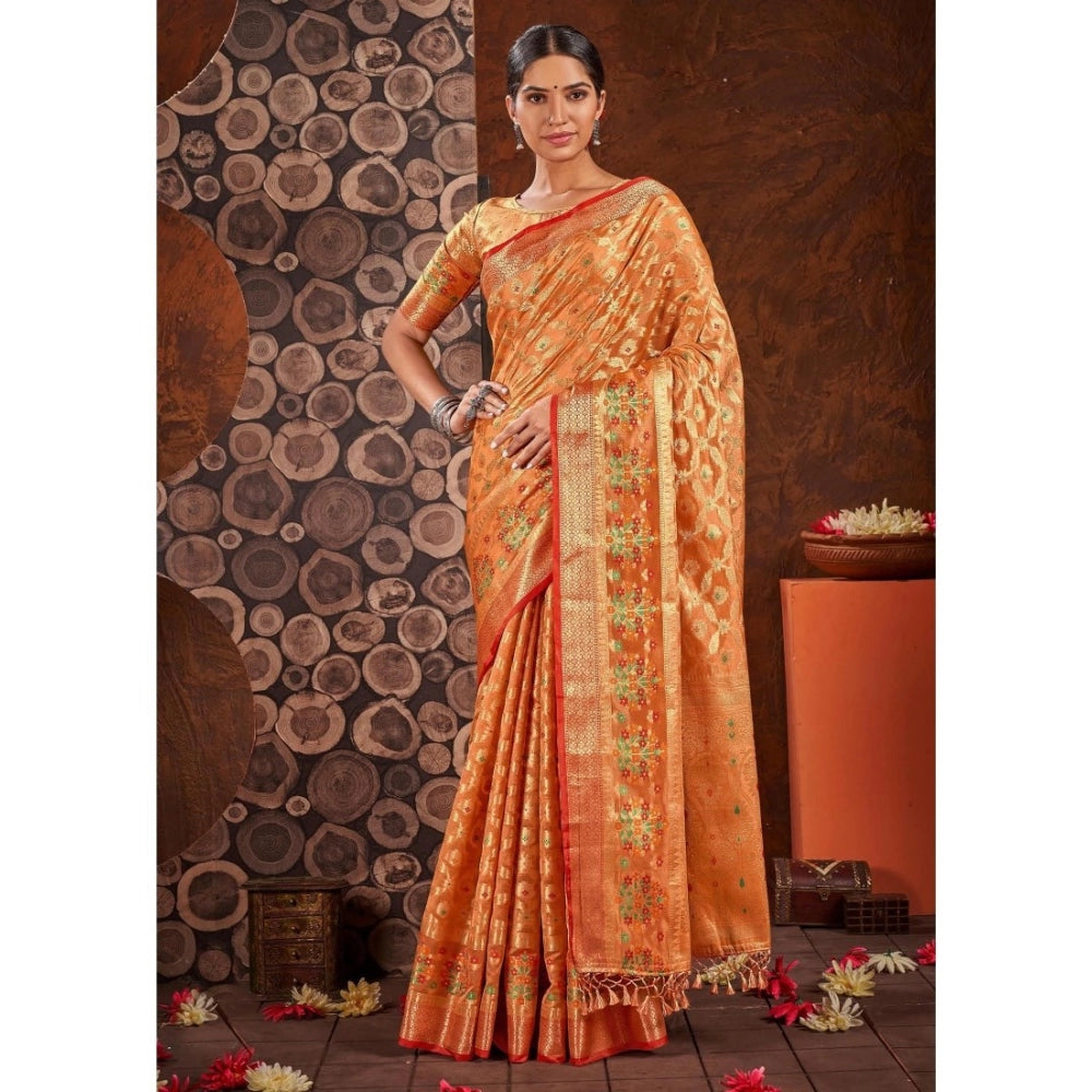 Ranili organza Printed Saree With Unstitched Blouse
