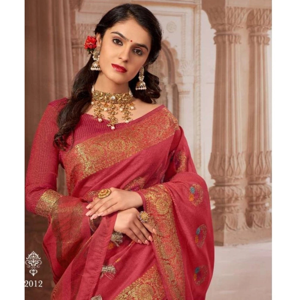 Ranili chanderi Cotton Printed Saree With Unstitched Blouse