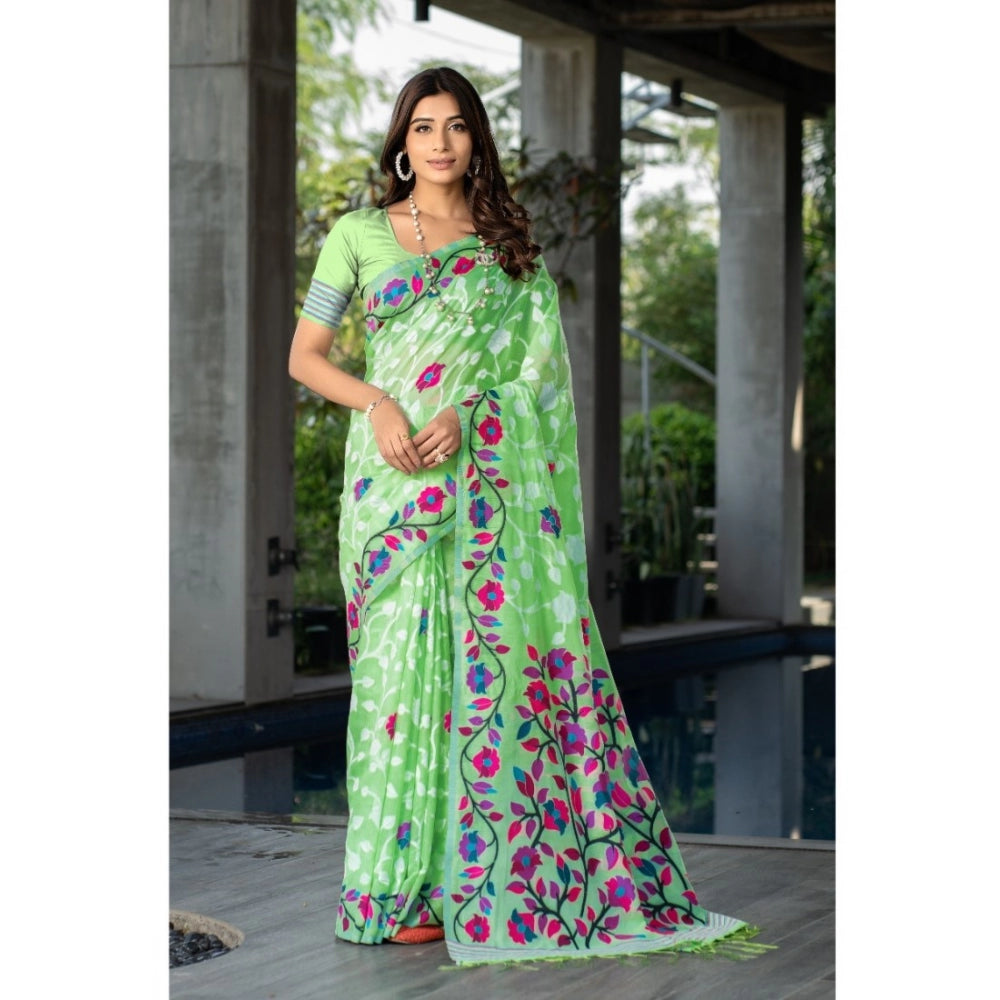 Ranili cotton Printed Saree With Unstitched Blouse