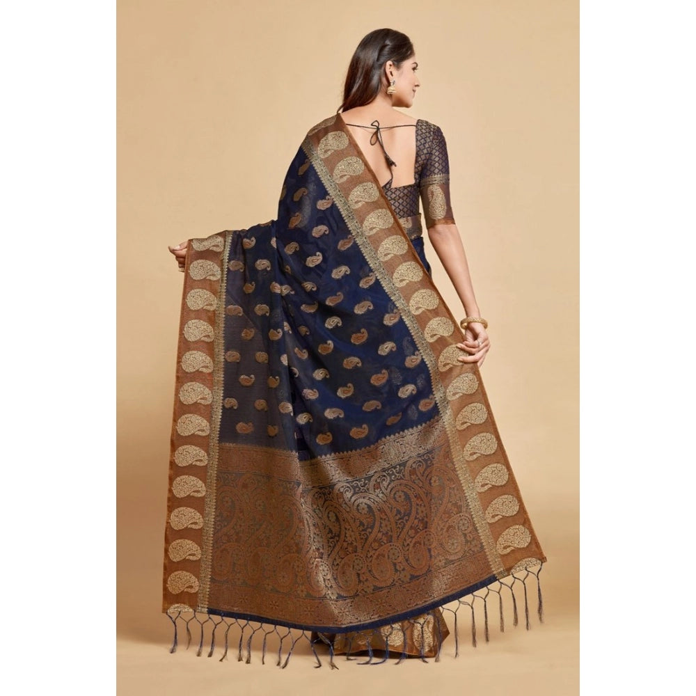 Ranili chanderi Cotton Printed Saree With Unstitched Blouse