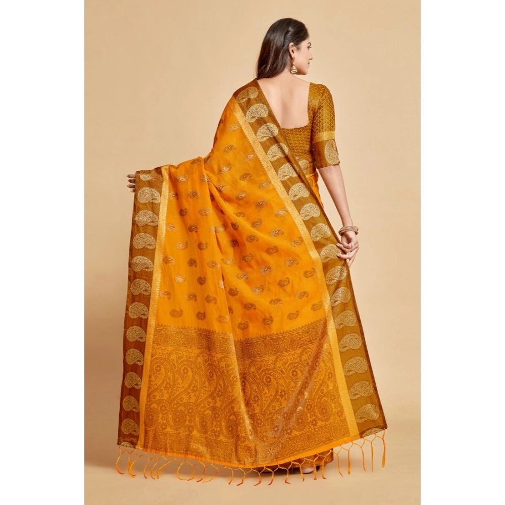 Ranili chanderi Cotton Printed Saree With Unstitched Blouse