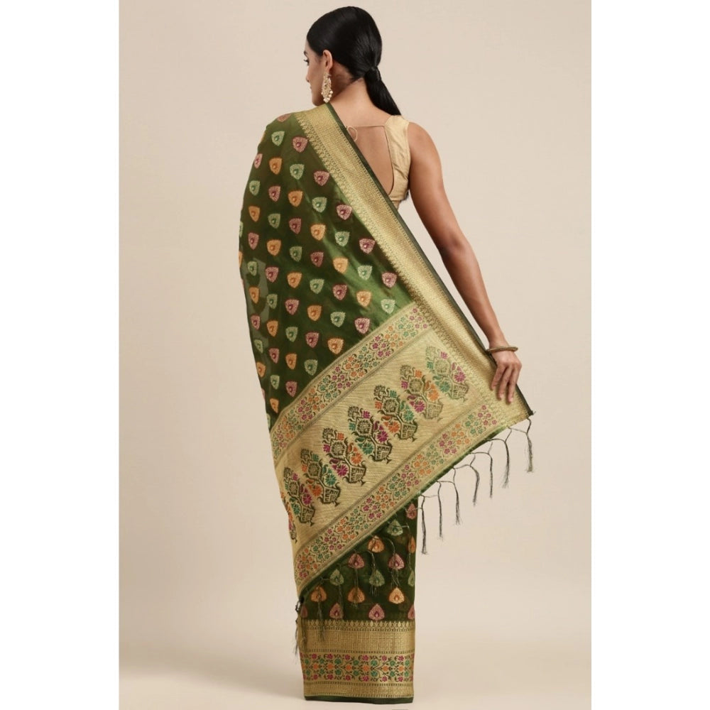 Ranili organza Printed Saree With Unstitched Blouse