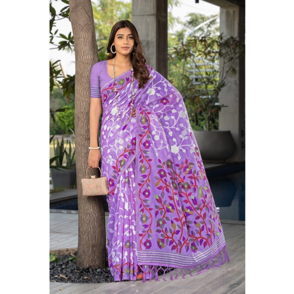 Ranili cotton Printed Saree With Unstitched Blouse