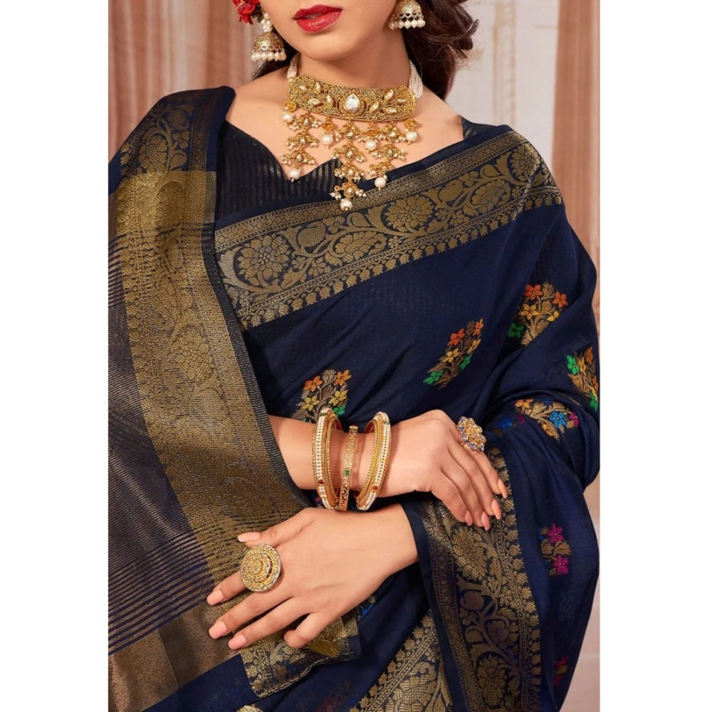 Ranili chanderi Cotton Printed Saree With Unstitched Blouse