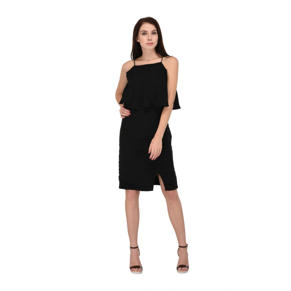 Ranili Cotton Blend Solid Sleeveless Dress