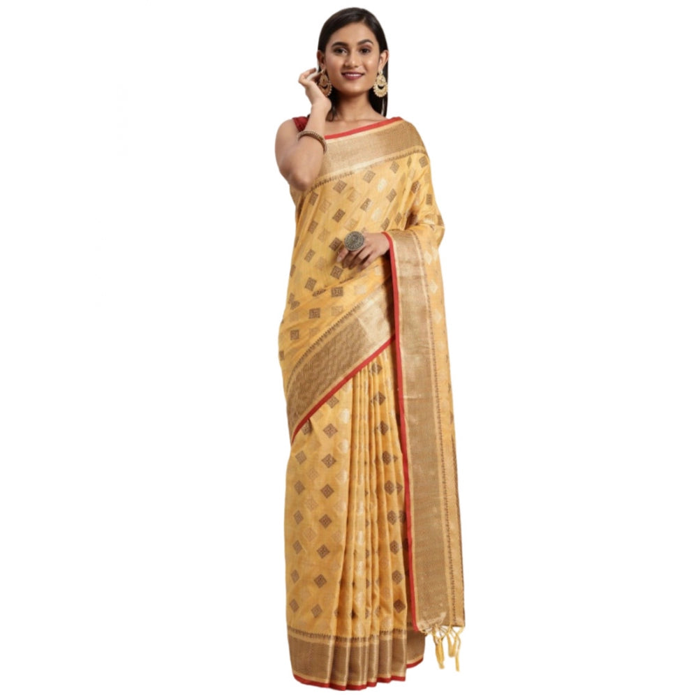 Ranili chanderi Cotton Printed Saree With Unstitched Blouse