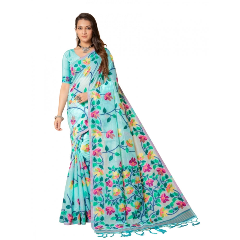 Ranili cotton Printed Saree With Unstitched Blouse