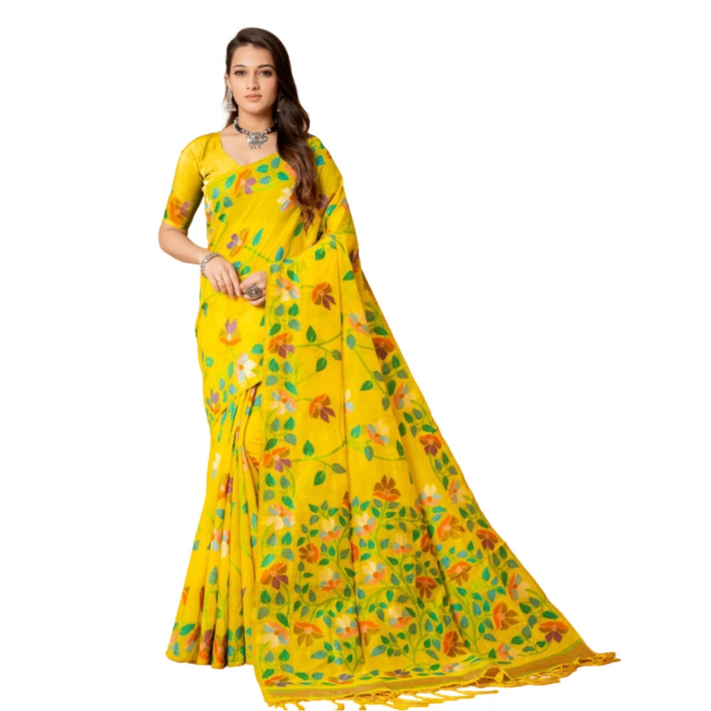 Ranili cotton Printed Saree With Unstitched Blouse