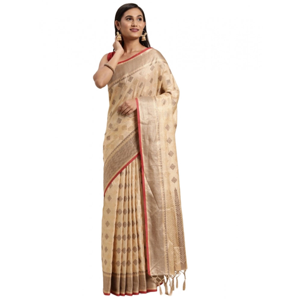 Ranili chanderi Cotton Printed Saree With Unstitched Blouse