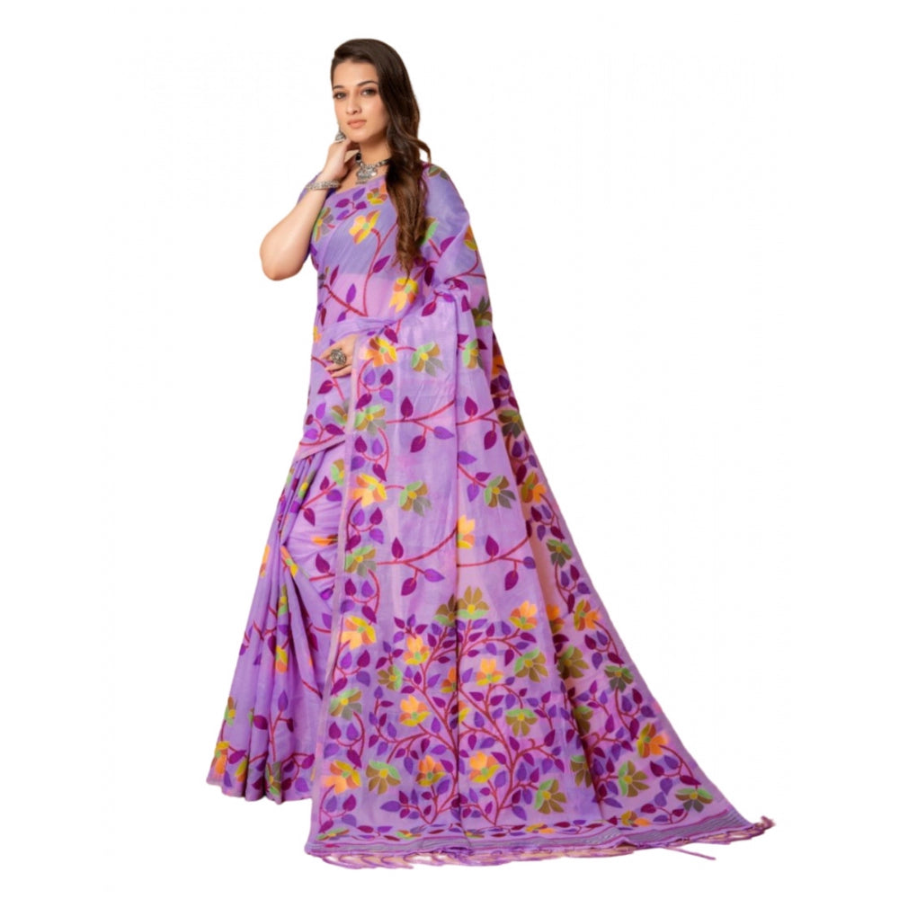 Ranili cotton Printed Saree With Unstitched Blouse