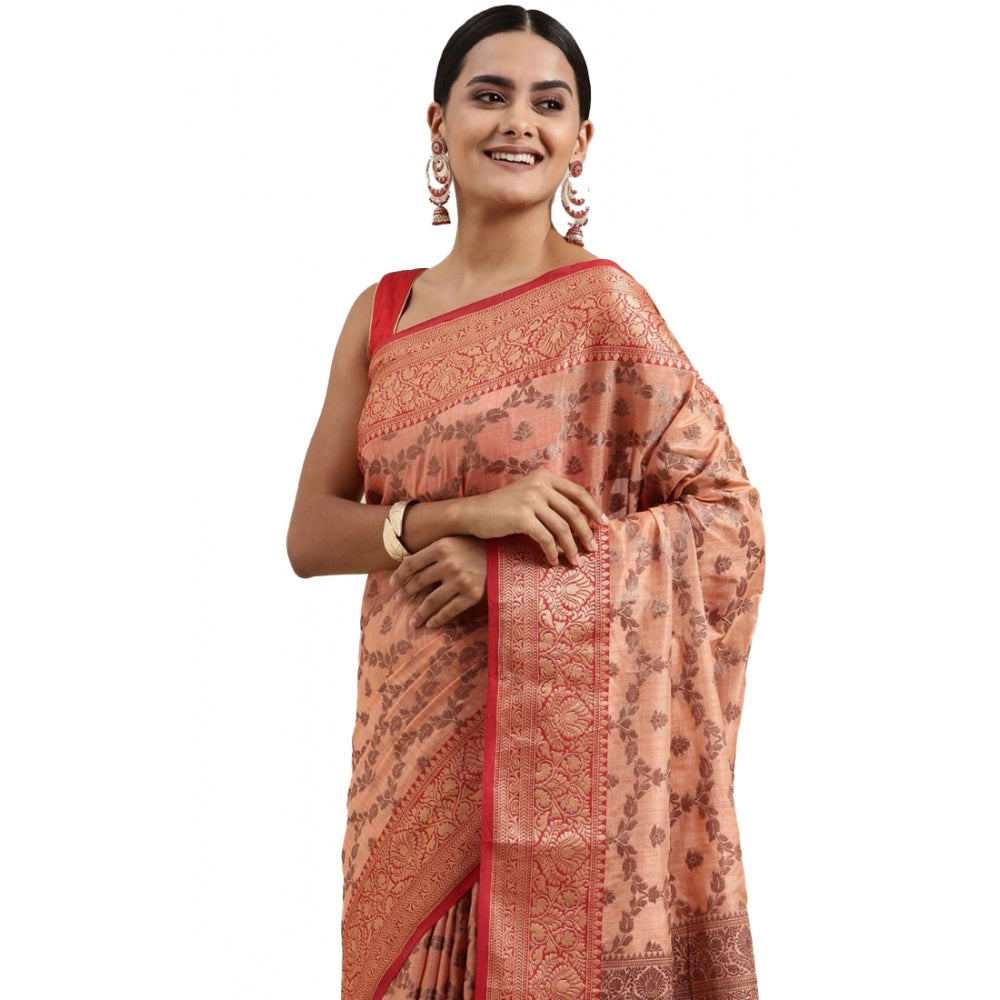 Ranili chanderi Cotton Printed Saree With Unstitched Blouse
