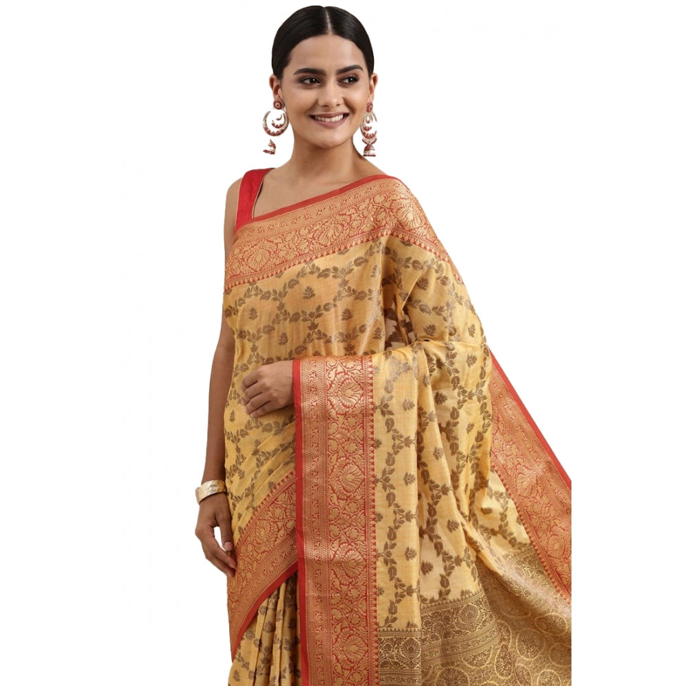 Ranili chanderi Cotton Printed Saree With Unstitched Blouse